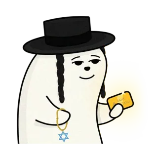 🔯 SAFE WORD Cartone animato, Ebreo, Parola di sicurezza, Religione, Stereotipo, Carta Gold whatsapp sticker