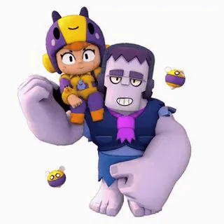 🙈 Bea and Frank Brawl Stars brawl stars, bea, frank, supercell, gaming, mobile game, character sticker telegram sticker