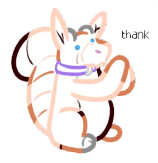 🐐 thank милый, монстр, спасибо, мультфильм, наклейка, животное whatsapp sticker