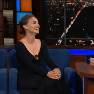 🍄 Natalie Portman Atriz, Celebridade, Mulher, Retrato, Natalie Portman, Televisão, Talk show telegram sticker