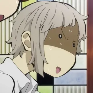 🐾 Atsushi Nakajima Bungo Stray Dogs animé, manga, réaction, choqué, effrayé whatsapp sticker