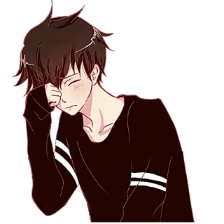 🥱 Anime, Sedih, Anak laki-laki, Menangis, Emo, Manga, Kartun telegram sticker