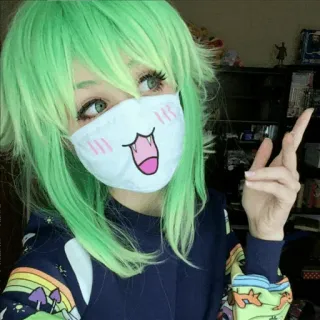 💚 Косплей, Аниме, Манга, Костюм, Портрет, Мода telegram sticker