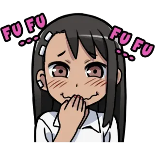 🤭 Nagatoro Don't Toy with Me, Miss Nagatoro FU FU Аниме, Нагаторо, Не издевайся, Нагаторо, Смущенный, Краснеющий, Милый telegram sticker