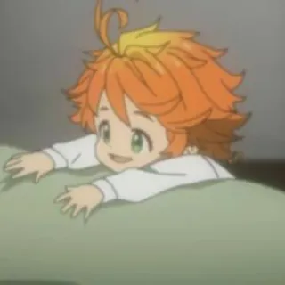😊 Emma The Promised Neverland аниме, Эмма, The Promised Neverland, милый, улыбается, мультфильм telegram sticker