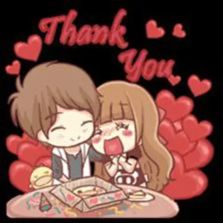 🥰 Thank You danke, liebe, herzen, süß, paar, essen, liebevoll whatsapp sticker