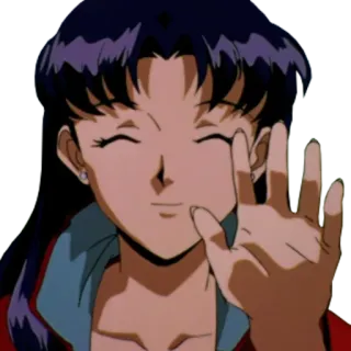 🖐 Misato Katsuragi Neon Genesis Evangelion anime, evangelion, misato, cartoon, smile, character telegram sticker