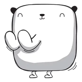 🌠 Panda, Quadratisch, Cartoon, Süß, Tier, Sticker telegram sticker