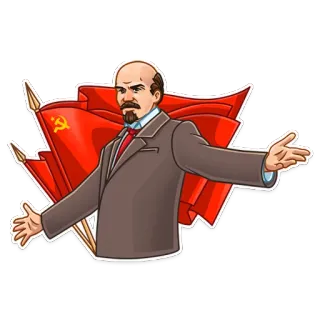 🚩 Lenin Lenin, Comunismo, Unione Sovietica, Figura politica, Bandiera rossa, URSS, Russia telegram sticker