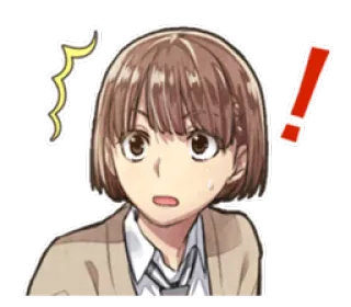 ⁉ Аниме, Девушка, удивлен, в шоке, восклицание, Каваий, Манга telegram sticker