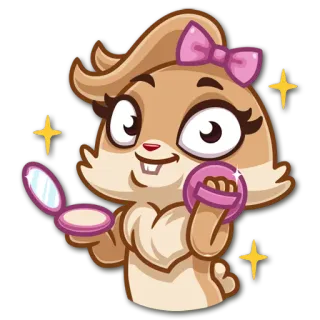 💄 Desenho animado, Animal, Fofo, Coelho, Maquiagem telegram sticker