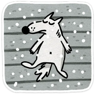 😵 perro, nieve, lindo, animal, invierno, dibujos animados, pegatina telegram sticker