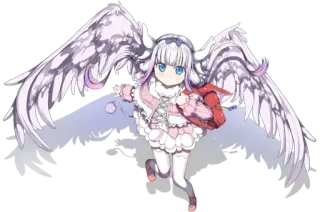 😳 Kanna Kamui Miss Kobayashi's Dragon Maid anime, dragão, asas, fofo, kanna, kawaii whatsapp sticker