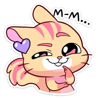 😉 M-Moo... 猫, 可爱, 眨眼, 动物, 卡通, 贴纸 telegram sticker