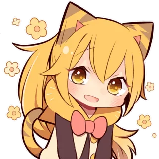 🥹 anime, catgirl, cute, chibi, kawaii telegram sticker