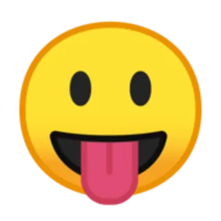 😛 emoji, smiley face, tongue, yellow telegram sticker