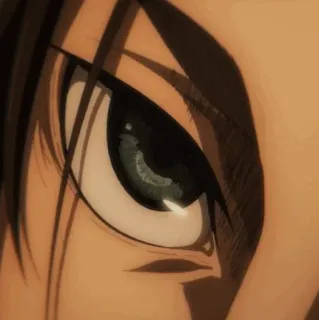 🖤 Eren Yeager Attack on Titan アニメ, 目, 進撃の巨人, エレン・イェーガー, 漫画 telegram sticker