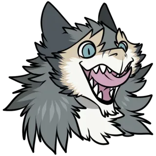✨ wolf, furry, cartoon, animal, head telegram sticker