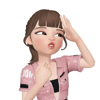 🤔 desenho animado, menina, personagem, pose, saudação, fofo whatsapp sticker