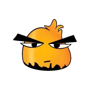 😠 enojado, gruñón, emoji, dibujos animados, personaje, naranja telegram sticker