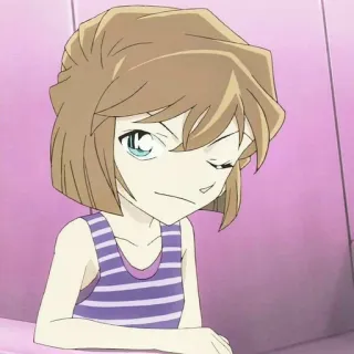 😉 Anime, Dziewczyna, Kreskówka, Postać, Kobieta, Uśmiechnięta telegram sticker