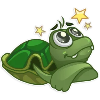 😳 Schildkröte, süß, Tier, Sterne telegram sticker