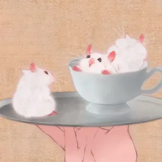 🐹 hamster, cup, tea, animal, cute, pet, rodent telegram sticker