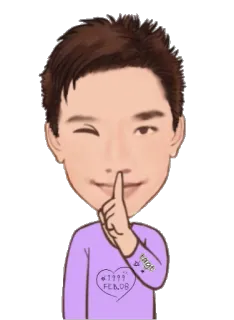 😷 1999
FEB.08 Cartoon, Zwinkern, Porträt, Pst, Finger an Lippen telegram sticker