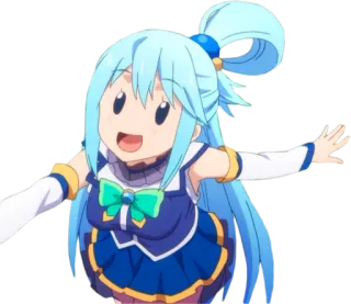 😀 Aqua Konosuba อนิเมะ, การ์ตูน, Konosuba, Aqua, น่ารัก, จิบิ, Waifu telegram sticker