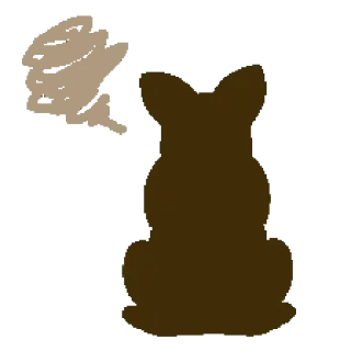 🤡 silhouette, rabbit, animal, mammal, ears, tail telegram sticker