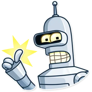 😁 Bender Futurama Бендер, Футурама, робот, мультфильм, смешной whatsapp sticker