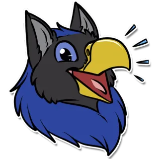 😀 Furry, Anthro, Aviário, Águia, Desenho animado, Animal, Pássaro whatsapp sticker
