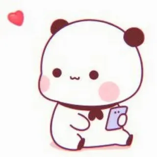 🍒 Panda, Urocze, Serce, Zwierzę, Naklejka, Kreskówka telegram sticker