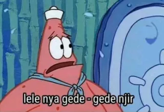 😂 Patrick Star Spongebob Squarepants lele nya gede - gede njir Patryk Rozgwiazda, Spongebob Kanciastoporty, kreskówka, mem telegram sticker