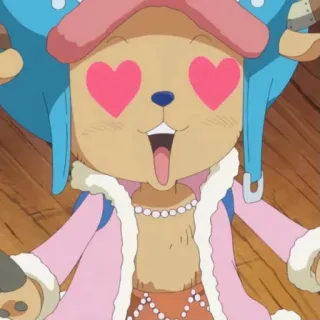 😍 Tony Tony Chopper One Piece Animé, Manga, Coeur dans les yeux, Joyeux, Renne telegram sticker