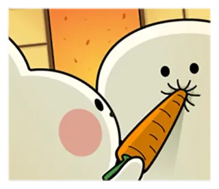 😲 うさぎ, ニンジン, かわいい, 動物, バニー telegram sticker