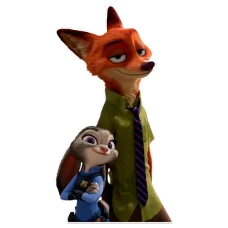 💑 Nick Wilde and Judy Hopps Zootopia zootopia, disney, characters, judy hopps, nick wilde, police, fox, rabbit telegram sticker