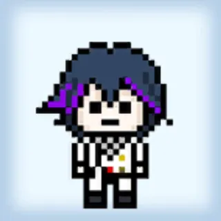 🤖 Kokichi Oma Danganronpa V3: Killing Harmony пиксель арт, Кокичи Ома, Danganronpa, аниме, видеоигра, персонаж telegram sticker