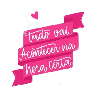 💙 tudo vai Acontecer na hora certa mensagem positiva, incentivo, rosa, laço, inspirador telegram sticker