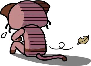 😞 Dessin animé, Triste, Chat, Seul, Fâché, Pleurs telegram sticker