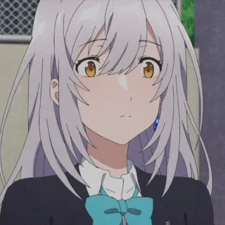 😧 anime, girl, cute, school uniform, worried telegram sticker