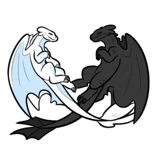 ❤ Toothless How to Train Your Dragon dragons, Krokmou, Furie Nocturne, Furie Éclair, animé telegram sticker