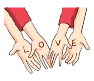 💗 LOVE amor, manos, san valentín, relación, juntos telegram sticker