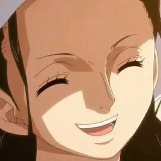 👑 Nico Robin One Piece nico robin, one piece, anime, manga, personnage, souriant whatsapp sticker