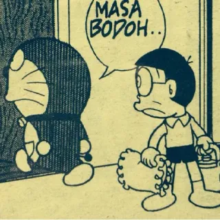 😔 Doraemon MASA BODOH.. doraemon, nobita, animé, dessin animé, manga, drôle, indonésien whatsapp sticker