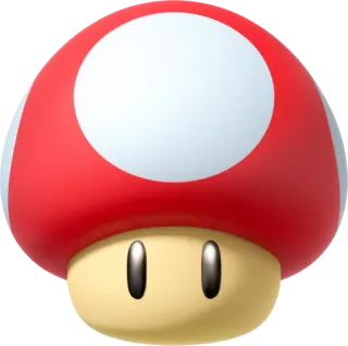 🍄 mushroom, super mario, powerup, video game telegram sticker