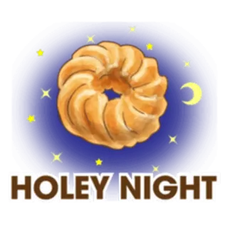 🌝 HOLEY NIGHT ciambella, buco, notte, stelle, luna, cibo, dolce whatsapp sticker