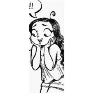 😬 !!! Cartoon, Mädchen, Ausruf, Aufgeregt, Anime telegram sticker