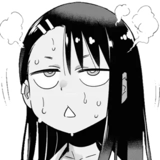 😰 Nagatoro Don't Toy with Me, Miss Nagatoro anime, manga, nagatoro, expression, sweat, dont toy with me miss nagatoro, face telegram sticker