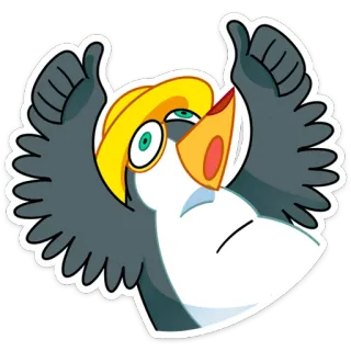 👍 cartoon, bird, animal, funny, cute telegram sticker
